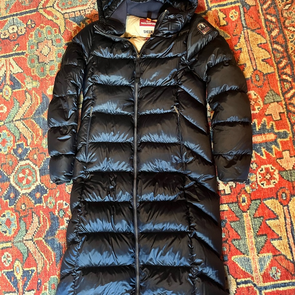 PARAJUMPERS LEAH - HOODED DOWN JACKET in Blue Navy Size Small